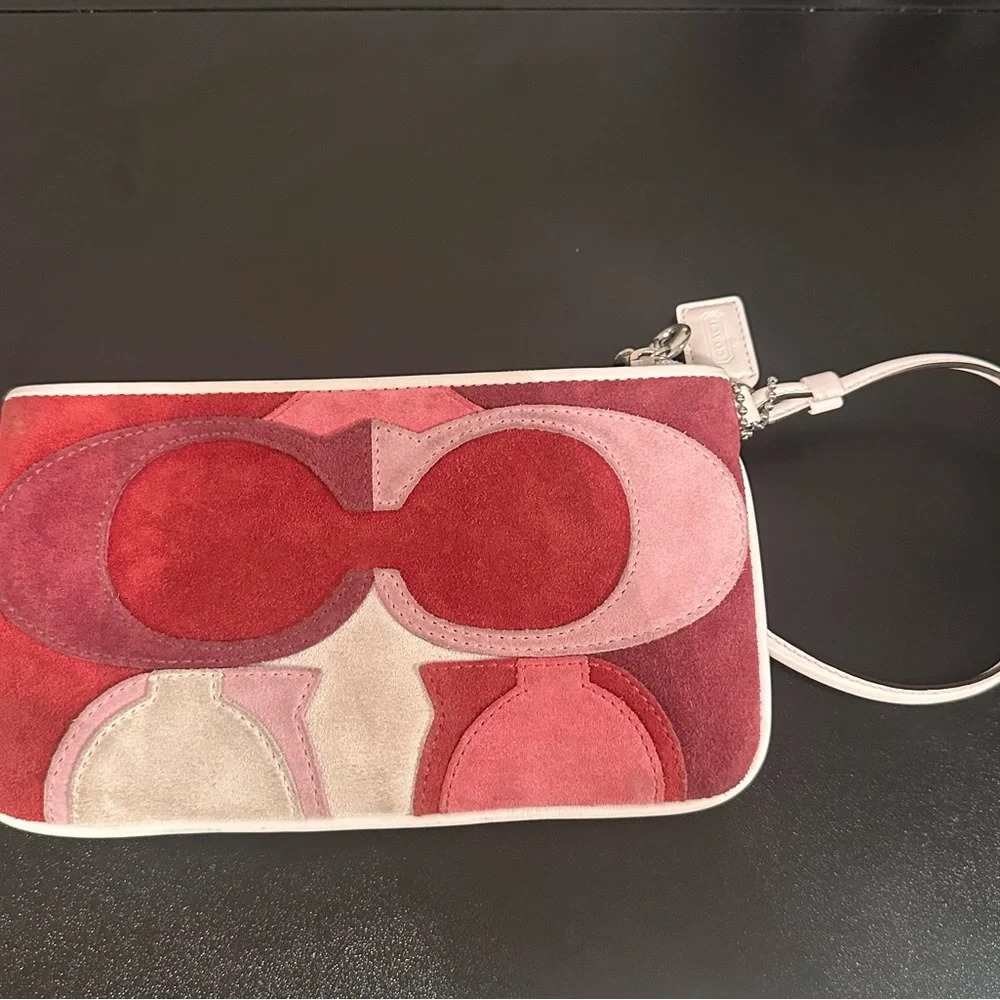 Vintage Coach Suede Patchwork Wristlet